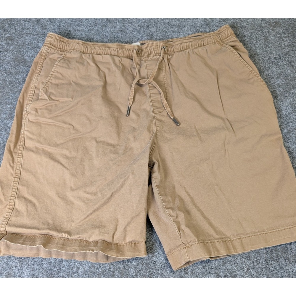 Gap Shorts Stretch Twill Pull On Drawstring Elastic Waist Mens XL Khaki 3 Pocket